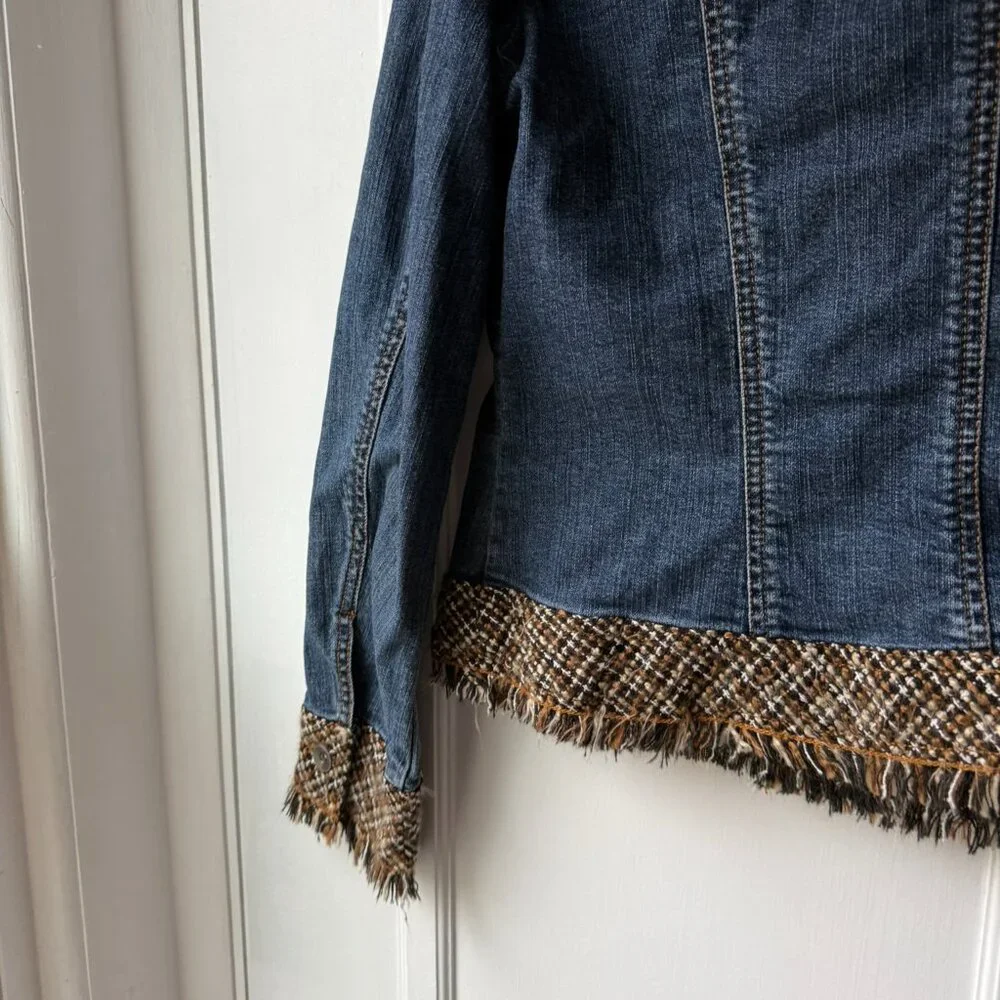 Coldwater Creek Denim Jacket with Tweed Trim - Picture 5 of 6